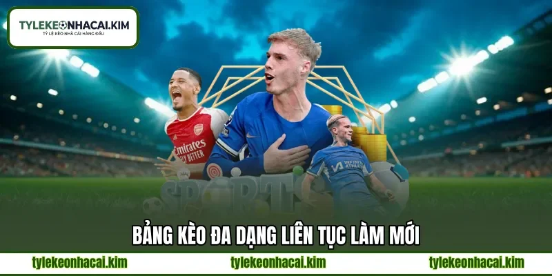 Bảng kèo đa dạng liên tục làm mới